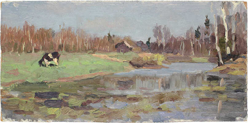 Никольский Валентин Михайлович. Пейзаж с рекой